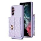 For Samsung Galaxy A14 4G / 5G Horizontal Metal Buckle Wallet Rhombic Leather Phone Case(Purple) - 1