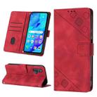 For Huawei nova 5T / Honor 20 Skin-feel Embossed Leather Phone Case(Red) - 1