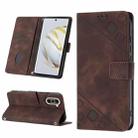 For Huawei nova 10 Skin-feel Embossed Leather Phone Case(Brown) - 1