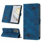 For Huawei nova 10 Skin-feel Embossed Leather Phone Case(Blue) - 1