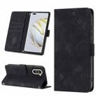 For Huawei nova 10 Pro Skin-feel Embossed Leather Phone Case(Black) - 1