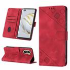For Huawei nova 10 Pro Skin-feel Embossed Leather Phone Case(Red) - 1
