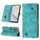 For Huawei nova 10 Pro Skin-feel Embossed Leather Phone Case(Green) - 1