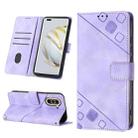 For Huawei nova 10 Pro Skin-feel Embossed Leather Phone Case(Light Purple) - 1