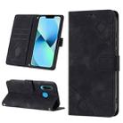 For Huawei P30 lite Skin-feel Embossed Leather Phone Case(Black) - 1