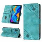 For Huawei P30 lite Skin-feel Embossed Leather Phone Case(Green) - 1