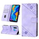 For Huawei P30 lite Skin-feel Embossed Leather Phone Case(Light Purple) - 1