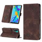 For Huawei P30 Pro Skin-feel Embossed Leather Phone Case(Brown) - 1