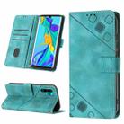 For Huawei P30 Pro Skin-feel Embossed Leather Phone Case(Green) - 1