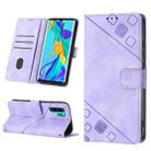 For Huawei P30 Pro Skin-feel Embossed Leather Phone Case(Light Purple) - 1