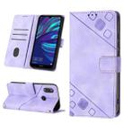 For Huawei Y7 2019 / Enjoy 9 Skin-feel Embossed Leather Phone Case(Light Purple) - 1