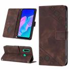 For Huawei Y7p/Honor 9C Global/P40 lite E Skin-feel Embossed Leather Phone Case(Brown) - 1