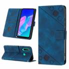 For Huawei Y7p/Honor 9C Global/P40 lite E Skin-feel Embossed Leather Phone Case(Blue) - 1