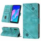 For Huawei Y7p/Honor 9C Global/P40 lite E Skin-feel Embossed Leather Phone Case(Green) - 1
