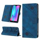 For Huawei Enjoy 7S/Honor 9 Lite/Honor 9i Skin-feel Embossed Leather Phone Case(Blue) - 1