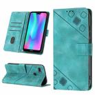 For Huawei Enjoy 7S/Honor 9 Lite/Honor 9i Skin-feel Embossed Leather Phone Case(Green) - 1