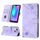 For Huawei Enjoy 7S/Honor 9 Lite/Honor 9i Skin-feel Embossed Leather Phone Case(Light Purple) - 1