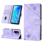 For Huawei Enjoy 50 / nova Y70 Plus Global Skin-feel Embossed Leather Phone Case(Light Purple) - 1