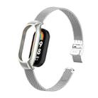 For Xiaomi Mi Band 8 Integrated Metal Case + Steel Mesh Slip Buckle Watch Band(Silver) - 1