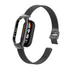 For Xiaomi Mi Band 8 Integrated Metal Case + Steel Mesh Slip Buckle Watch Band(Black) - 1