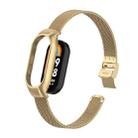For Xiaomi Mi Band 8 Integrated Metal Case + Steel Mesh Slip Buckle Watch Band(Retro Gold) - 1