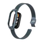 For Xiaomi Mi Band 8 Integrated Metal Case + Steel Mesh Slip Buckle Watch Band(Titanium Gray) - 1