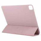 For iPad Pro 12.9 inch(2020) Horizontal Flip Ultra-thin Double-sided Clip Active Buckle Magnetic PU Leather Tablet Case With Three-folding Holder & Sleep / Wake-up Function(Pink) - 6