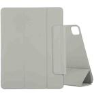 For iPad Pro 12.9 inch(2020) Horizontal Flip Ultra-thin Double-sided Clip Active Buckle Magnetic PU Leather Tablet Case With Three-folding Holder & Sleep / Wake-up Function(Grey) - 1