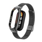 For Xiaomi Mi Band 8 Integrated Metal Case + Steel Mesh Buckle Watch Band(Black) - 1