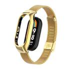 For Xiaomi Mi Band 8 Integrated Metal Case + Steel Mesh Buckle Watch Band(Gold) - 1