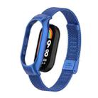 For Xiaomi Mi Band 8 Integrated Metal Case + Steel Mesh Buckle Watch Band(Blue) - 1