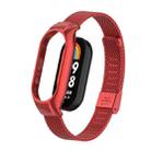 For Xiaomi Mi Band 8 Integrated Metal Case + Steel Mesh Buckle Watch Band(Red) - 1