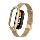 For Xiaomi Mi Band 8 Integrated Metal Case + Steel Mesh Buckle Watch Band(Retro Gold) - 1