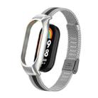 For Xiaomi Mi Band 8 Integrated Metal Case + Steel Mesh Buckle Watch Band(Silver+Black) - 1