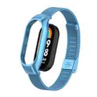 For Xiaomi Mi Band 8 Integrated Metal Case + Steel Mesh Buckle Watch Band(Sky Blue) - 1