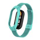 For Xiaomi Mi Band 8 Integrated Metal Case + Steel Mesh Buckle Watch Band(Tiffany Blue) - 1