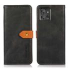 For Motorola ThinkPhone 5G KHAZNEH Dual-color Cowhide Texture Flip Leather Phone Case(Black) - 1