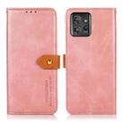 For Motorola ThinkPhone 5G KHAZNEH Dual-color Cowhide Texture Flip Leather Phone Case(Rose Gold) - 1