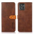 For Motorola ThinkPhone 5G KHAZNEH Dual-color Cowhide Texture Flip Leather Phone Case(Brown) - 1