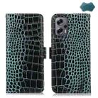 For Xiaomi Redmi Note 12 Turbo Crocodile Top Layer Cowhide Leather Phone Case(Green) - 1