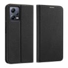 For Xiaomi Redmi Note 12 5G Global / Poco X5 5G DUX DUCIS Skin X2 Series Horizontal Flip Leather Phone Case(Black) - 1