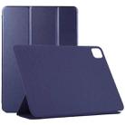 Horizontal Flip Ultra-thin Non-buckle Magnetic PU Leather Tablet Case With Three-folding Holder & Sleep / Wake-up Function For iPad Pro 11 inch (2020) / Pro 11 2018 / Air 2020 10.9(Dark Blue) - 1