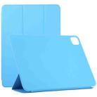 Horizontal Flip Ultra-thin Non-buckle Magnetic PU Leather Tablet Case With Three-folding Holder & Sleep / Wake-up Function For iPad Pro 11 inch (2020) / Pro 11 2018 / Air 2020 10.9(Blue) - 1