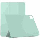 For iPad Pro 12.9 inch(2020) Horizontal Flip Ultra-thin Double-sided Clip Non-buckle Magnetic PU Leather Tablet Case With Three-folding Holder & Sleep / Wake-up Function(Light Green) - 1