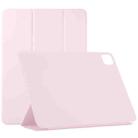 For iPad Pro 12.9 inch(2020) Horizontal Flip Ultra-thin Double-sided Clip Non-buckle Magnetic PU Leather Tablet Case With Three-folding Holder & Sleep / Wake-up Function(Pink) - 1