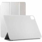 For iPad Air 13 2024 / Pro 12.9 2020 Non-buckle Double-sided Magnetic Flip Leather Tablet Case With Holder & Sleep / Wake-up Function(Grey) - 1