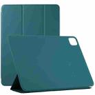 For iPad Pro 12.9 inch(2020) Horizontal Flip Ultra-thin Double-sided Clip Non-buckle Magnetic PU Leather Tablet Case With Three-folding Holder & Sleep / Wake-up Function(Dark Green) - 1