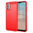 For Nokia G22 Brushed Texture Carbon Fiber TPU Phone Case(Red) - 1