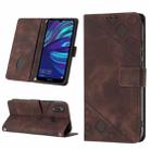 For Honor 10 Lite / Huawei P smart 2019 Skin-feel Embossed Leather Phone Case(Brown) - 1