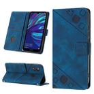 For Honor 10 Lite / Huawei P smart 2019 Skin-feel Embossed Leather Phone Case(Blue) - 1